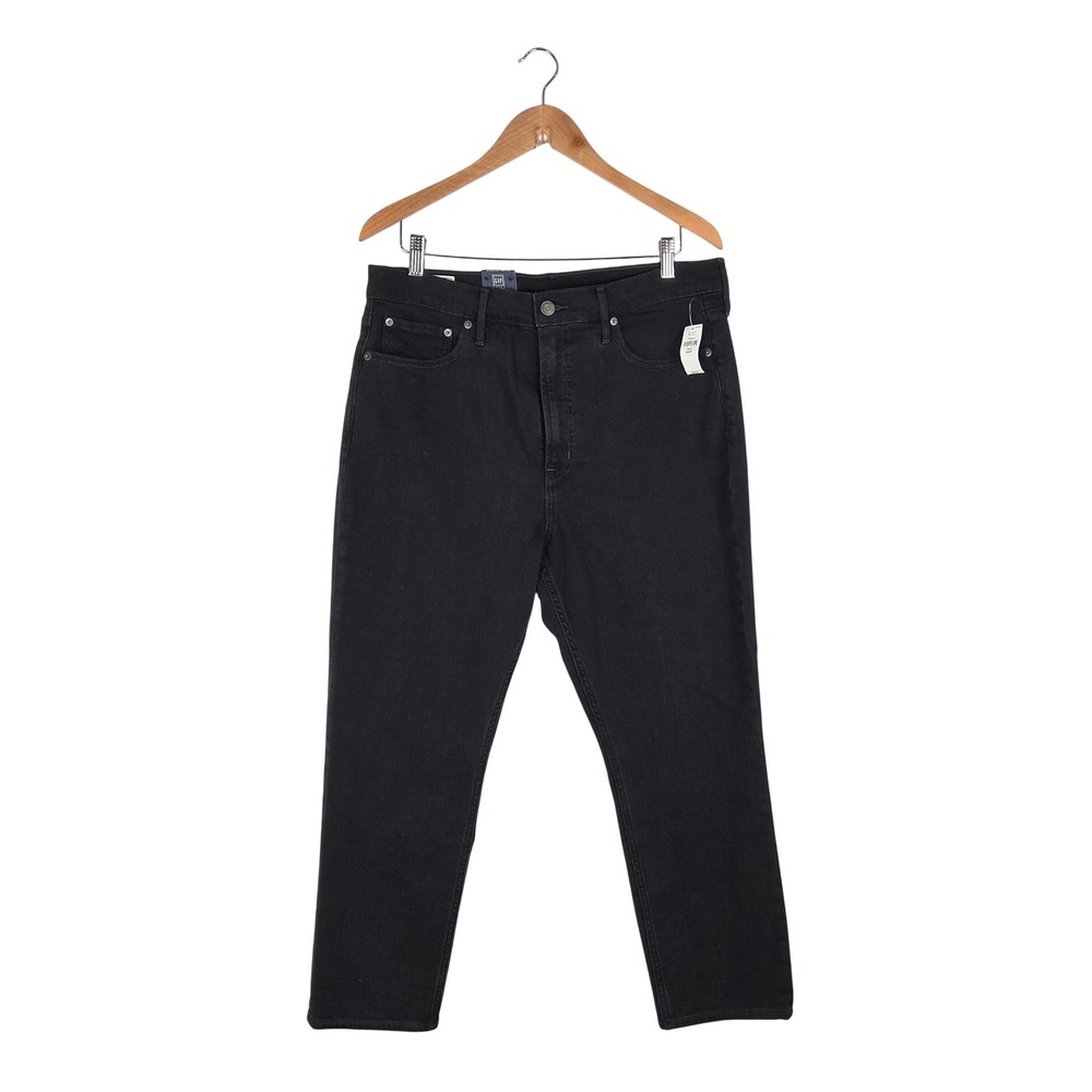 Gap Cigarette High Rise Jeans Womens 33/16 Short Black Denim Classic